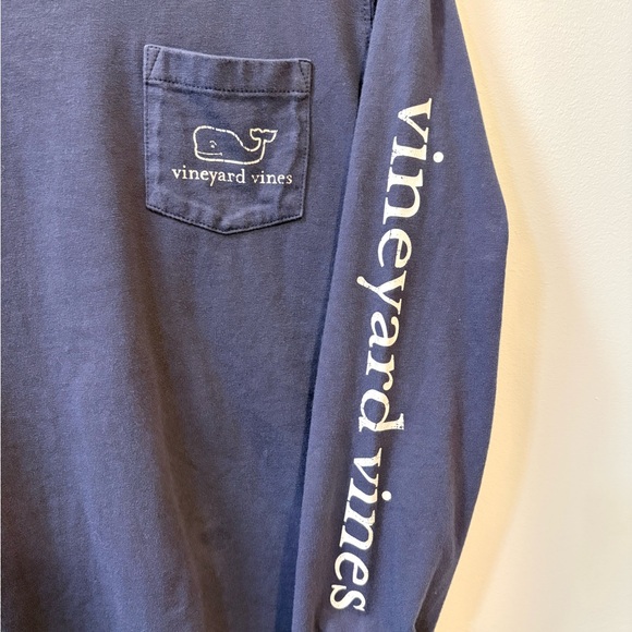 Vineyard Vines Long Sleeve Tees in Navy and Pink - Picture 5 of 10